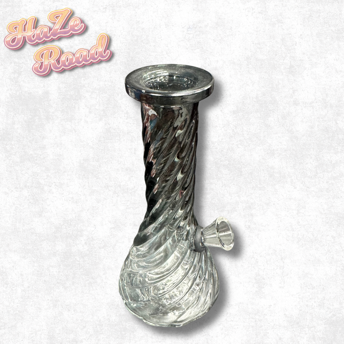 6" Black Ribbed Beaker Bong