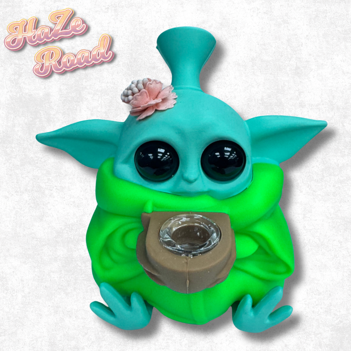 5.5" Baby Yoda Silicone Bong (Green Cloak)