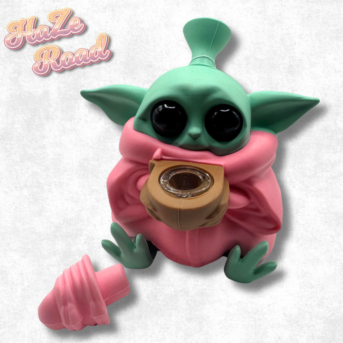 5" Baby Yoda Silicone Bong (Pink Cloak)