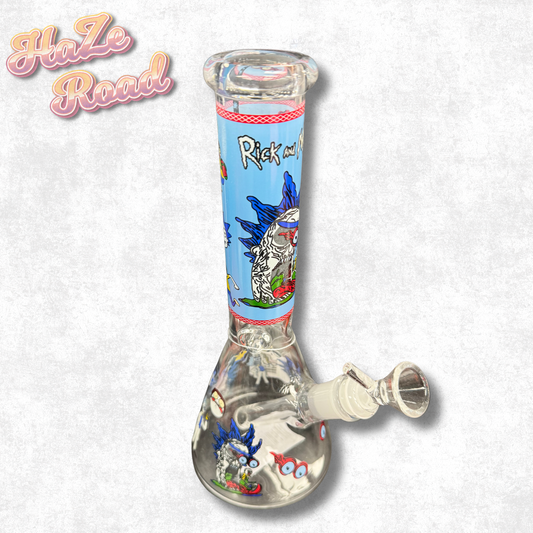 10" Rick and Morty Glass Bong (Blue)
