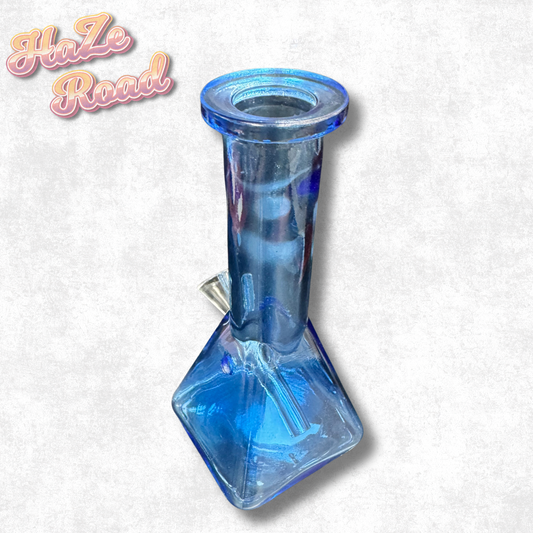 6" Blue Square Bottom Beaker Bong