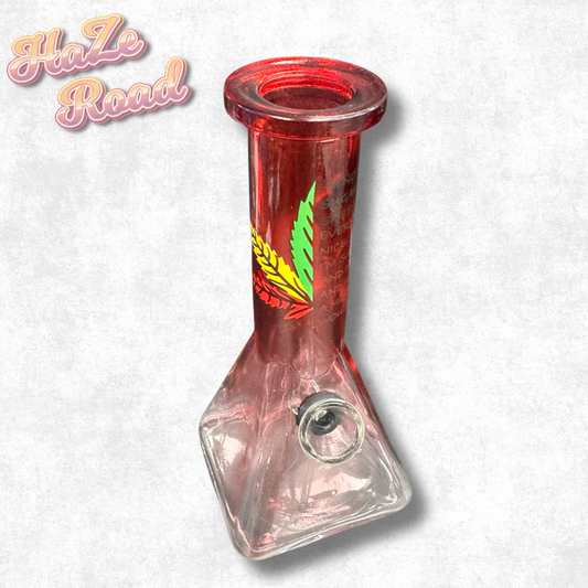 6" Square Bottom Beaker Half Leaf Bong