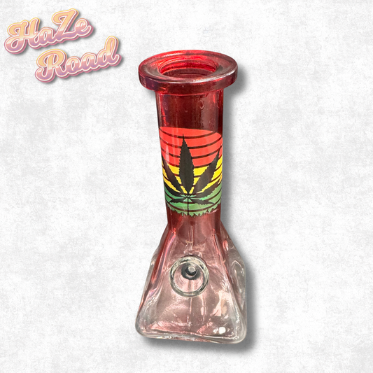 6" Square Bottom Beaker Full Leaf Bong