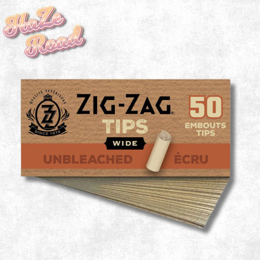 Zig Zag 50 Tips Wide Unbleached