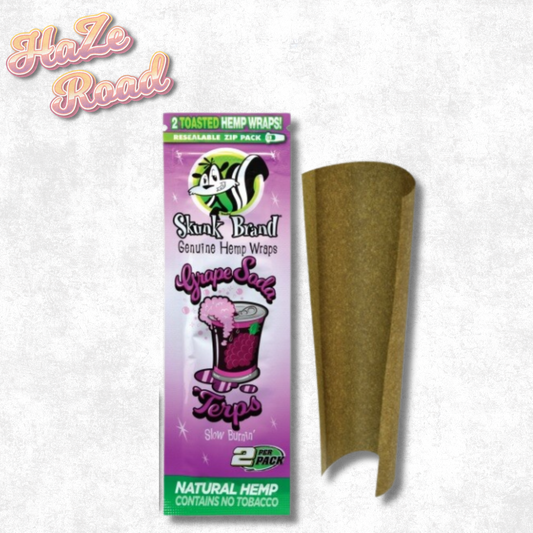Skunk Brand Grape Soda Hemp Wraps – 2 Toasted Natural Hemp Wraps