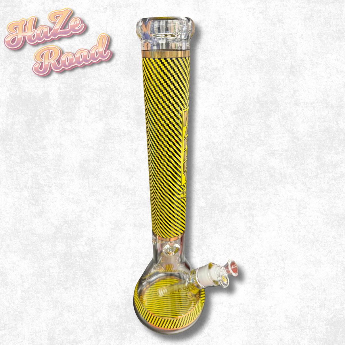 18" Marley Yellow Diagonal Blaze Bong