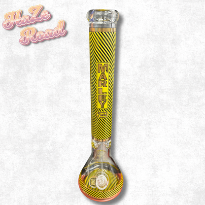 18" Marley Yellow Diagonal Blaze Bong