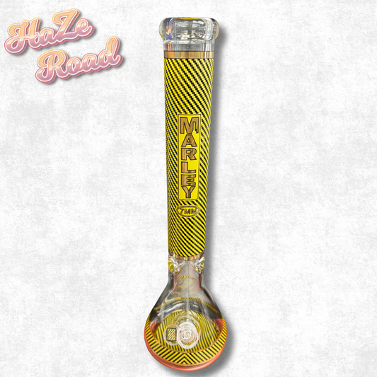 18" Marley Yellow Diagonal Blaze Bong