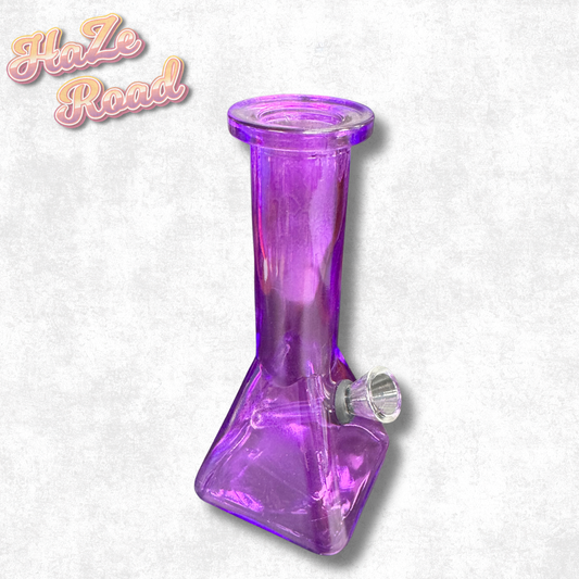 6" Purple Square Bottom Beaker Bong