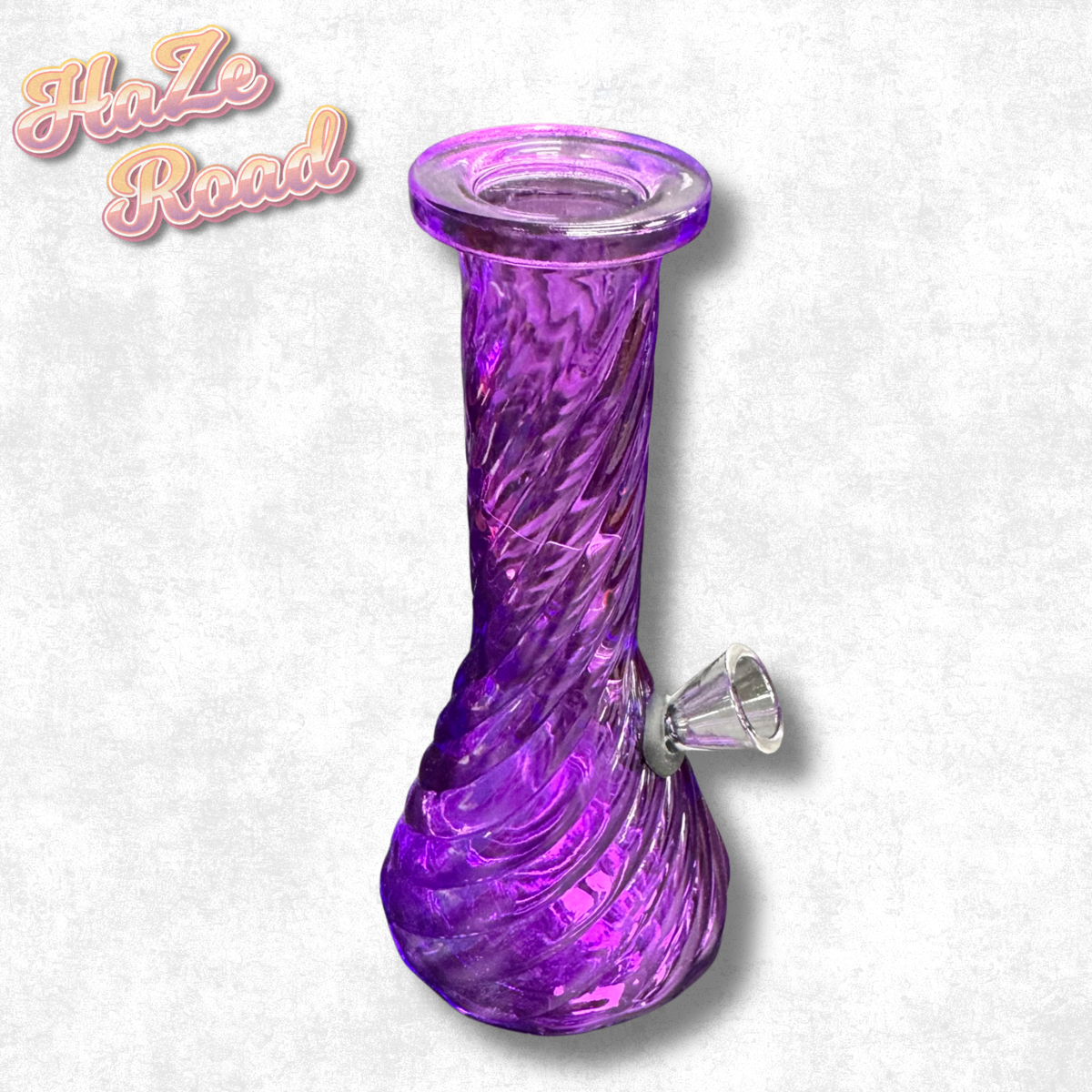 6" Purple Ribbed Beaker Bong