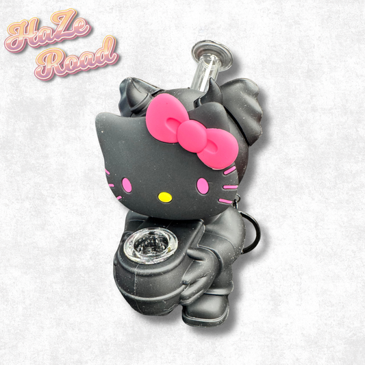 4.7" Black Hello Kitty Silicone Bong