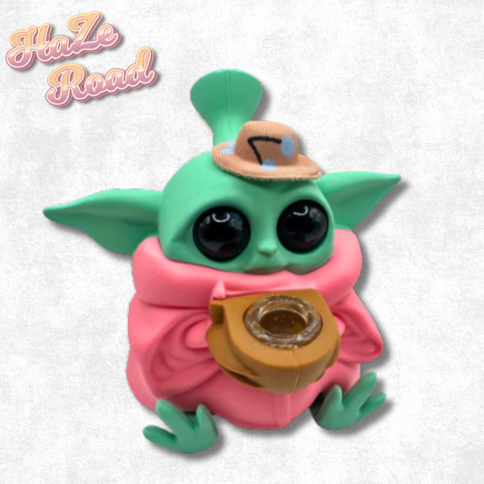 5" Baby Yoda Silicone Bong (Wearing Hat)