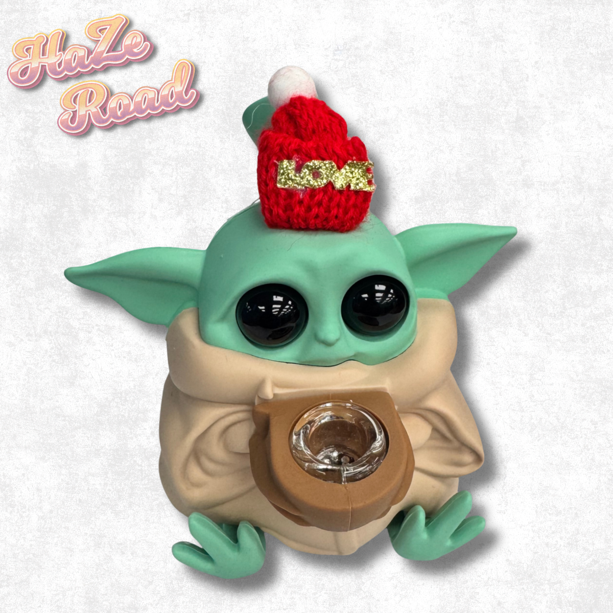 5.5" Baby Yoda Silicone Bong (Santa Hat)